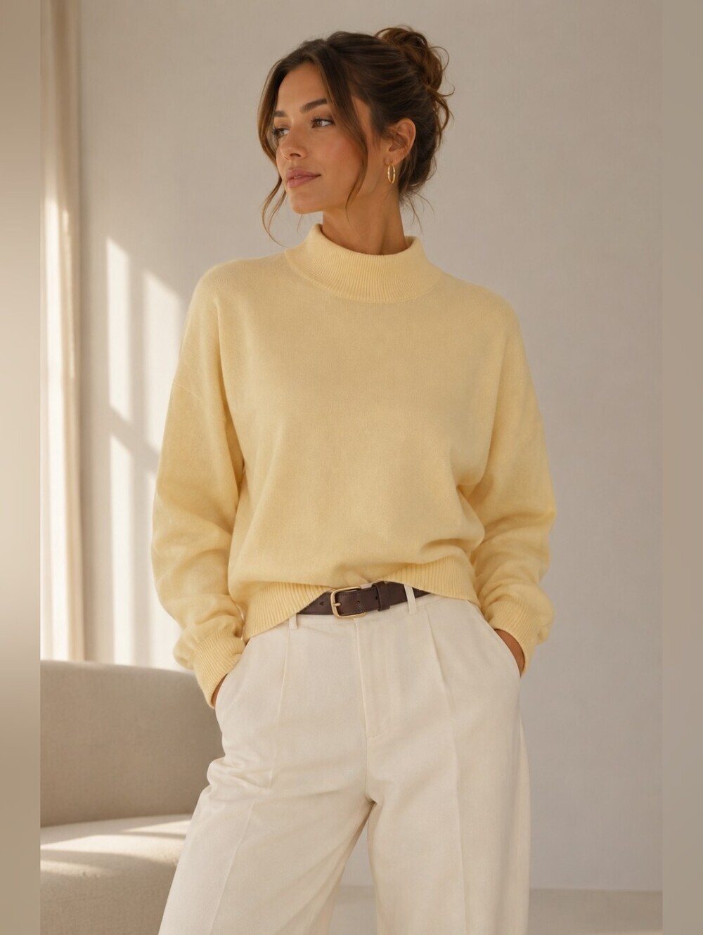 Vintage Pendleton Yellow Mock Neck Sweater